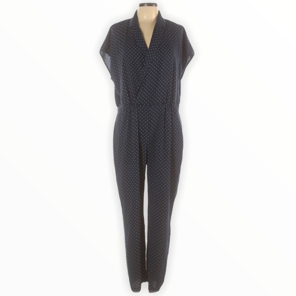 J.CREW Navy Blue Short Sleeve Jumpsuit Romper